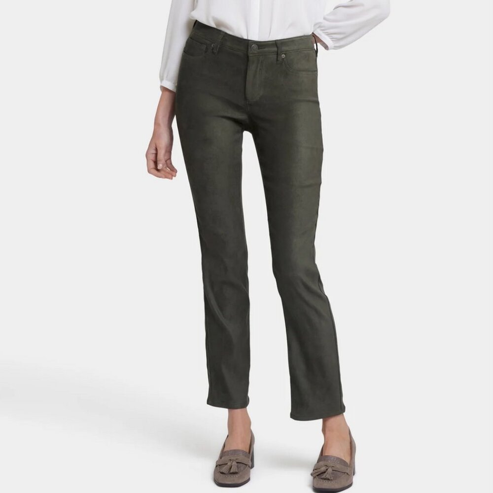 NYDJ Straight Leg Pants in Olive Green